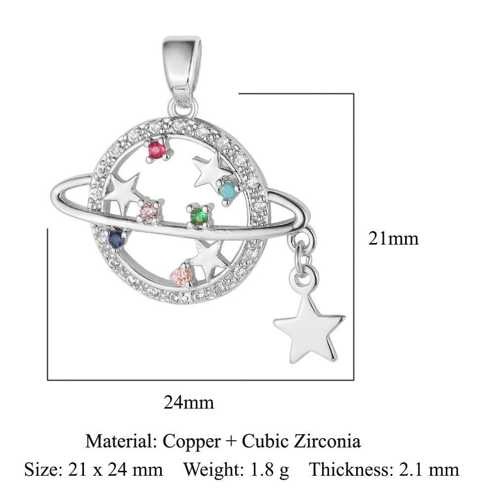 Sunflower Tree of Life Copper Zircon DIY Pendant