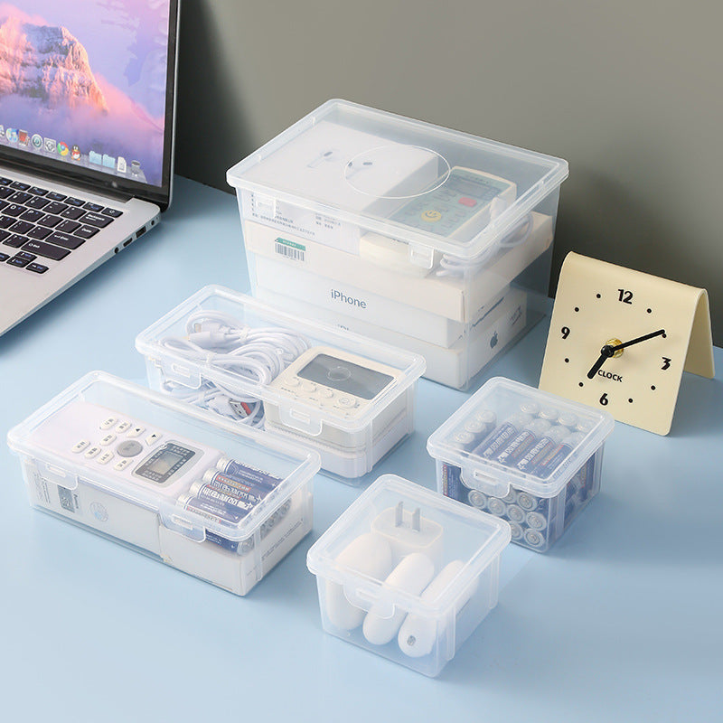 Portable Data Cable Storage Box Transparent Organizer