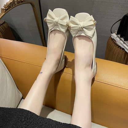 Flat heel PU flat bottom shallow mouth shoes