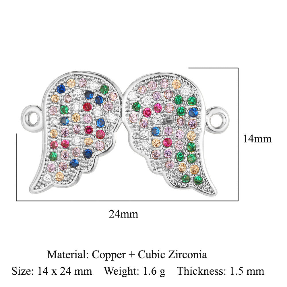 Double hole copper zircon jewelry bracelet connection accessories