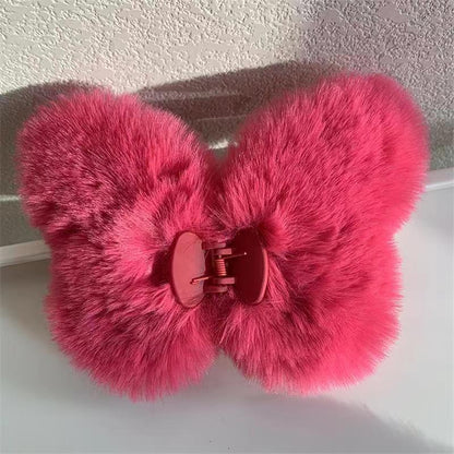 Autumn/Winter Plush Butterfly Clip