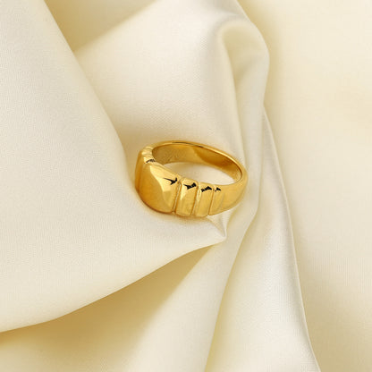 Croissant Ring Striped Chunky Ring