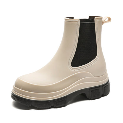 Rain boots thick-soled wear-resistant elastic band