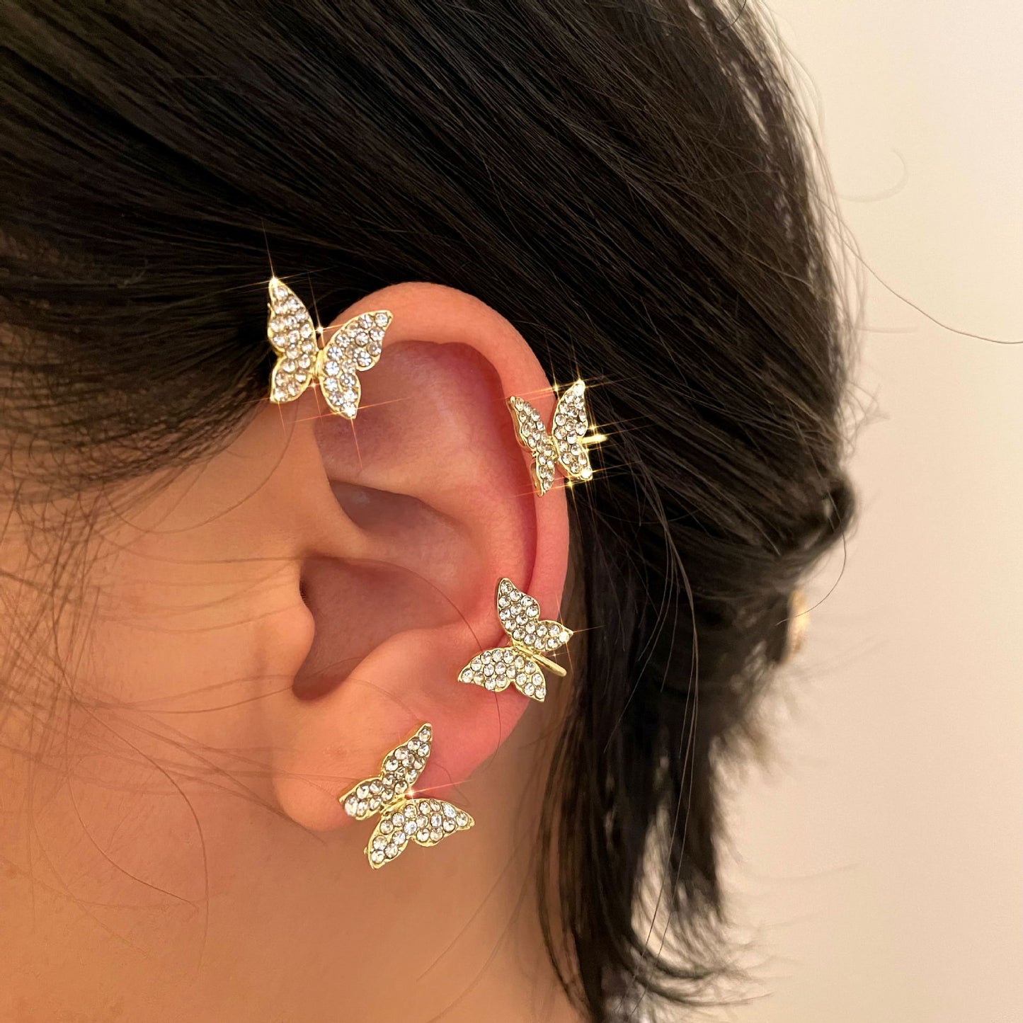 Rhinestone Butterfly Earrings