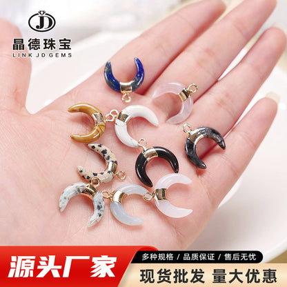 Stone crescent pendant fashion