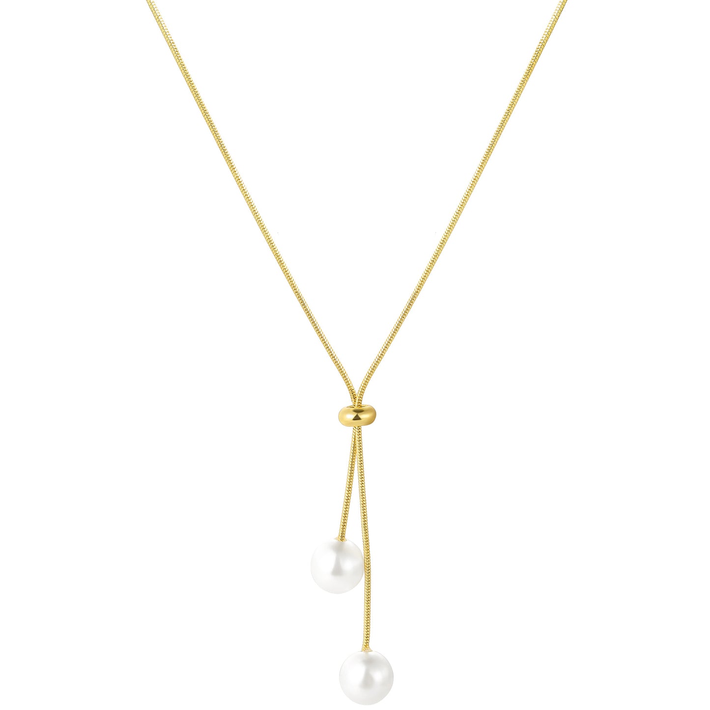 Adjustable pearl long pull-out necklace