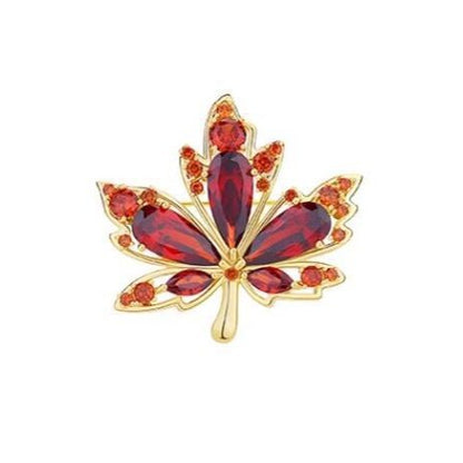 Crystal Maple Leaf Neckpin Pin