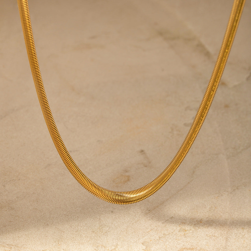 5mm Thick Choker Gold Snake Chain Necklace