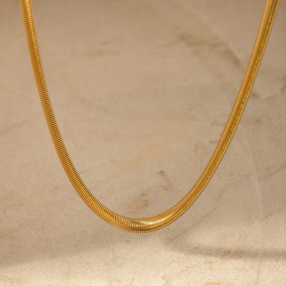 5mm Thick Choker Gold Snake Chain Necklace