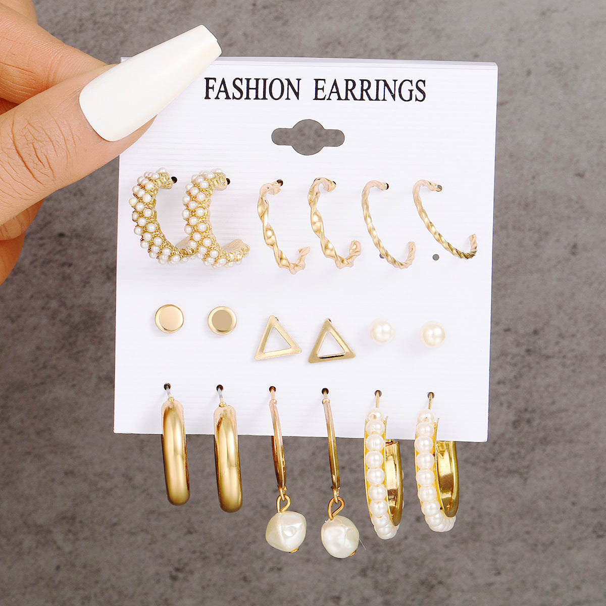 C-shaped earring clip creative earring set