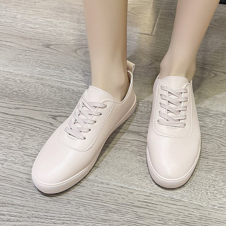 Candy color flat white shoes