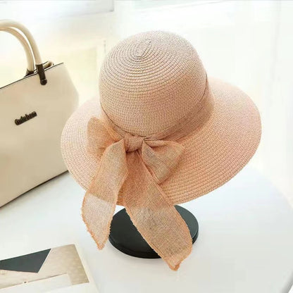 Sun Hat Women UV Face Protection Travel Versatile Beach Wide Brim Straw Fisherman