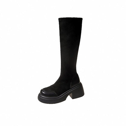 Winter rubber cloth round boots