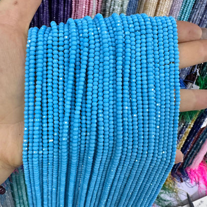 2*3MM abacus cut natural stone faceted loose beads