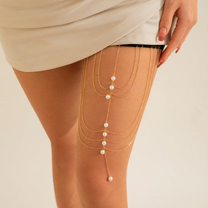 Multi-layer chain star leg ring sexy thigh chain