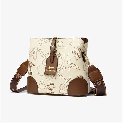 Letter Versatile Crossbody Bucket Bag Female