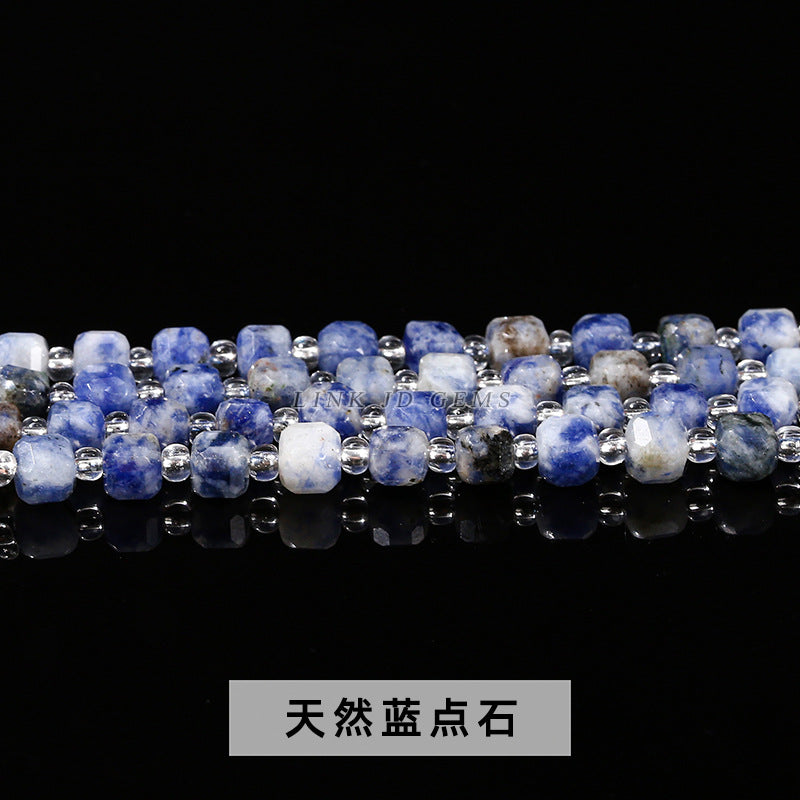 6/8Mm crystal agate jade cube loose beads