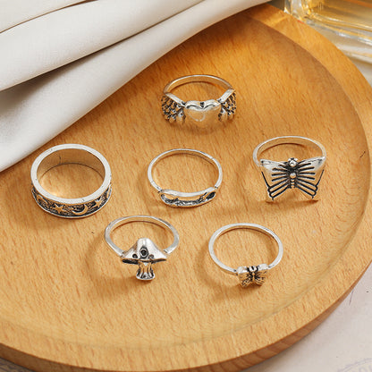 Butterfly Love Angel Wings 6 Piece Set Ring