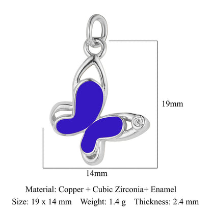 Feather dripping oil crown love copper zircon pendant