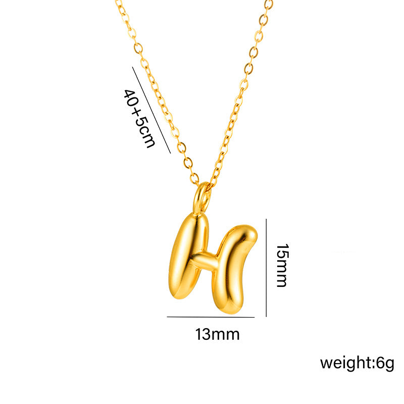 18K Gold Plated Initial Letter Pendant Necklace