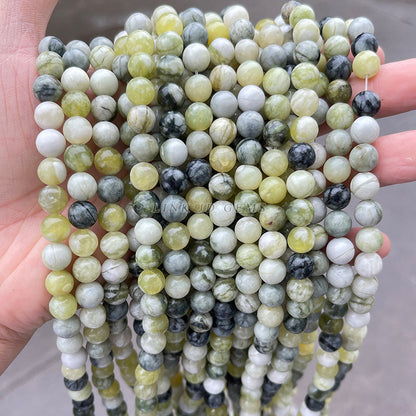 Natural Qingti Milk Cover Xiuyu Round Beads Sapphire Loose Beads