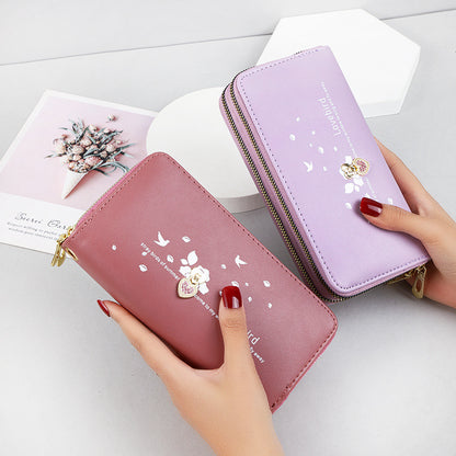 Love Printed Wrist Strap Clutch Bag Wallet