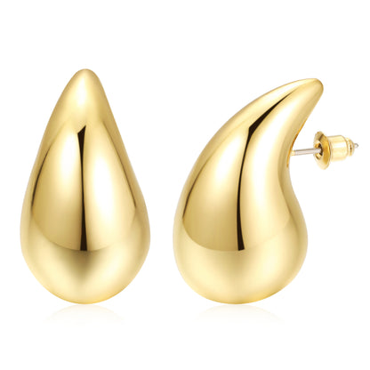 CCB gold-plated teardrop hoop earrings