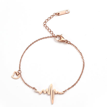 Pulseira de aço titânio EKG, joias de praia 