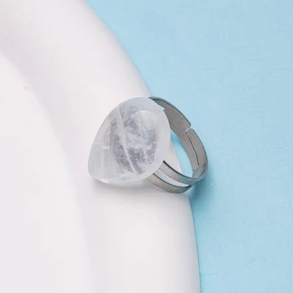 Natural Stone Teardrop Shape Agate Ring