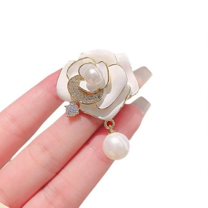 Camellia Pearl Brooch