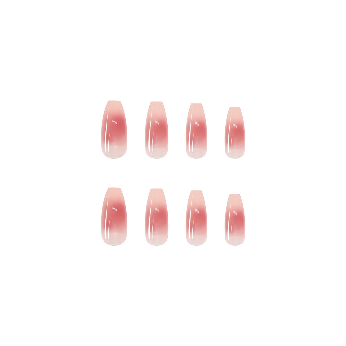 Long Pink Blush Removable Fake Nail Stickers