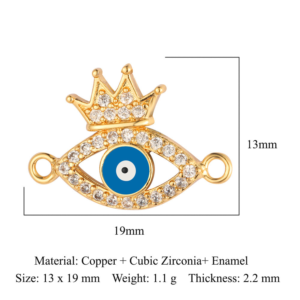 Double hole copper zircon jewelry bracelet connection accessories