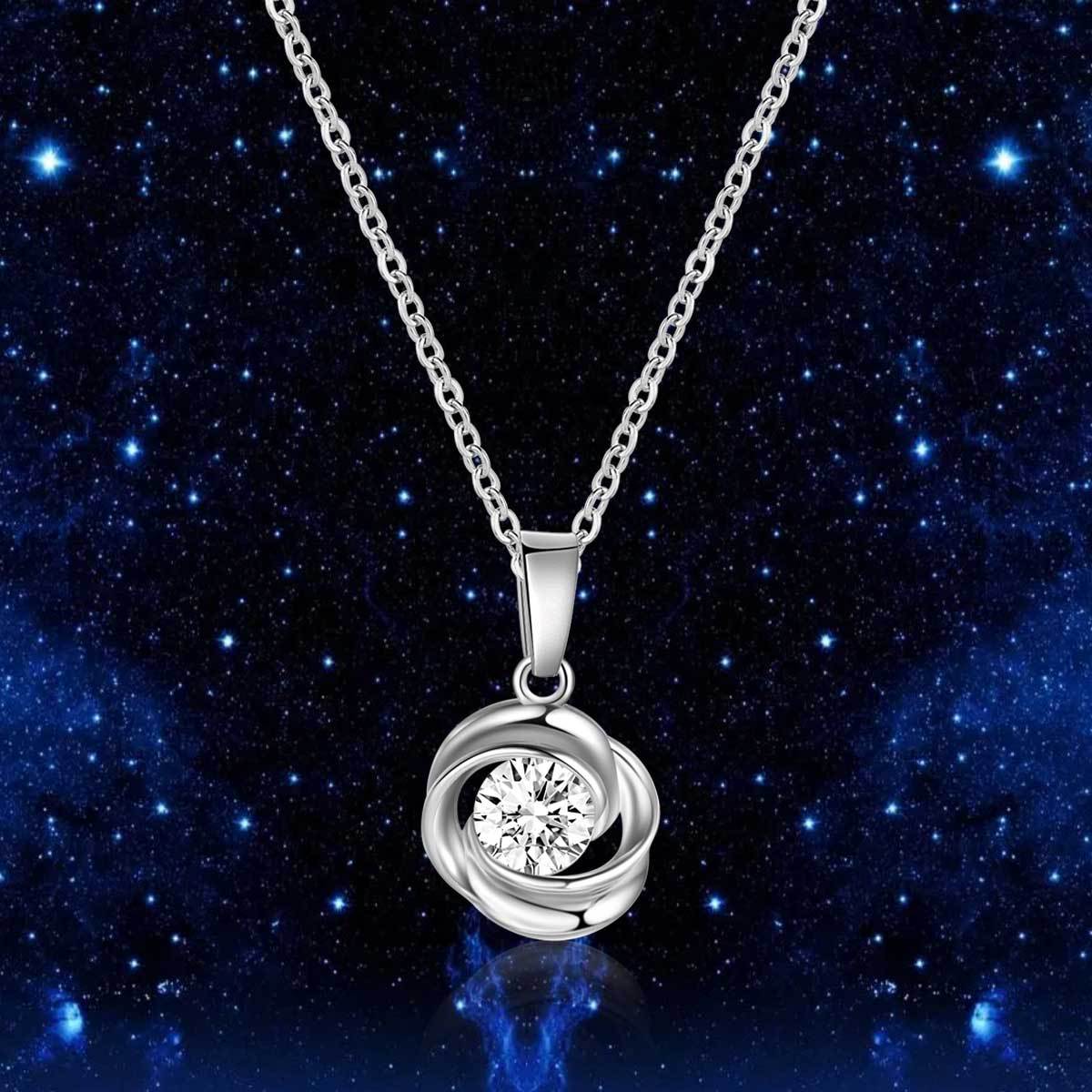 5A Zircon Mobius Pendant Necklace