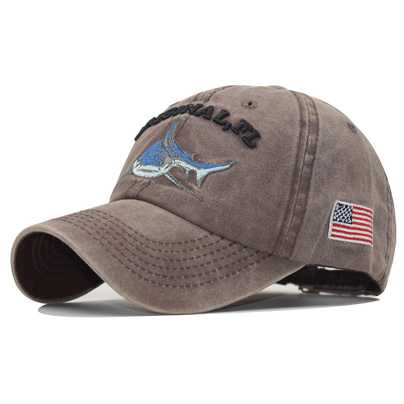 Cartoon Washed Shark Cap