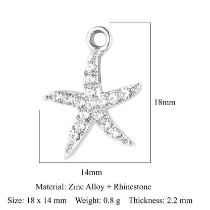 5pcs/pack bee starfish elk zinc alloy pendant