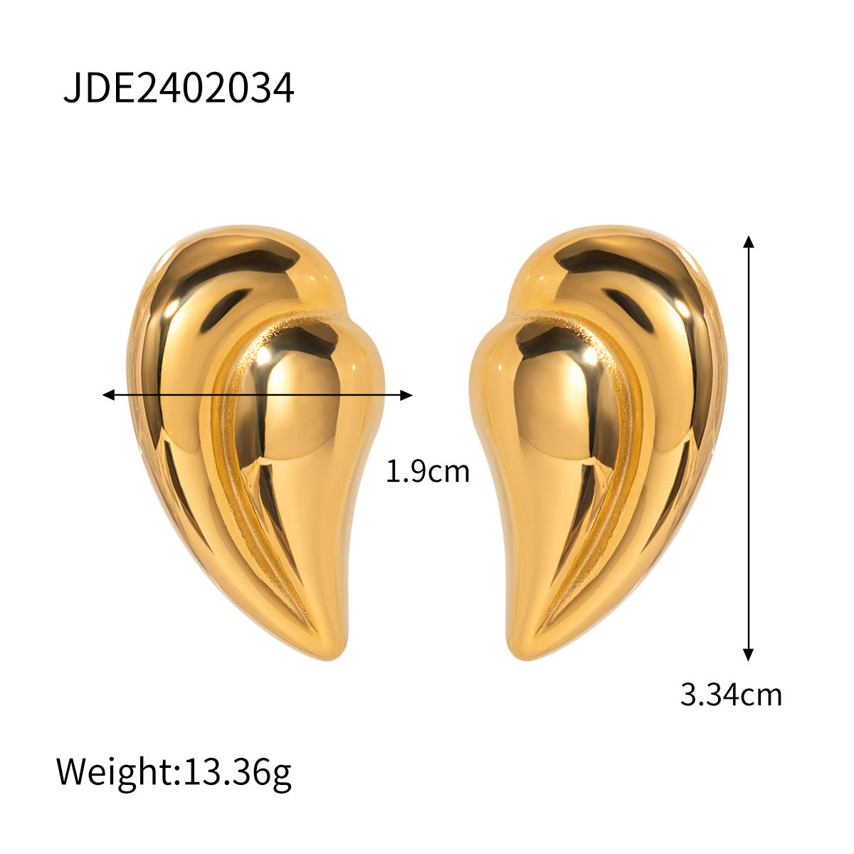 Pendientes colgantes con forma de corazón cosido 