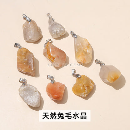 Crystal irregular rough stone pendant