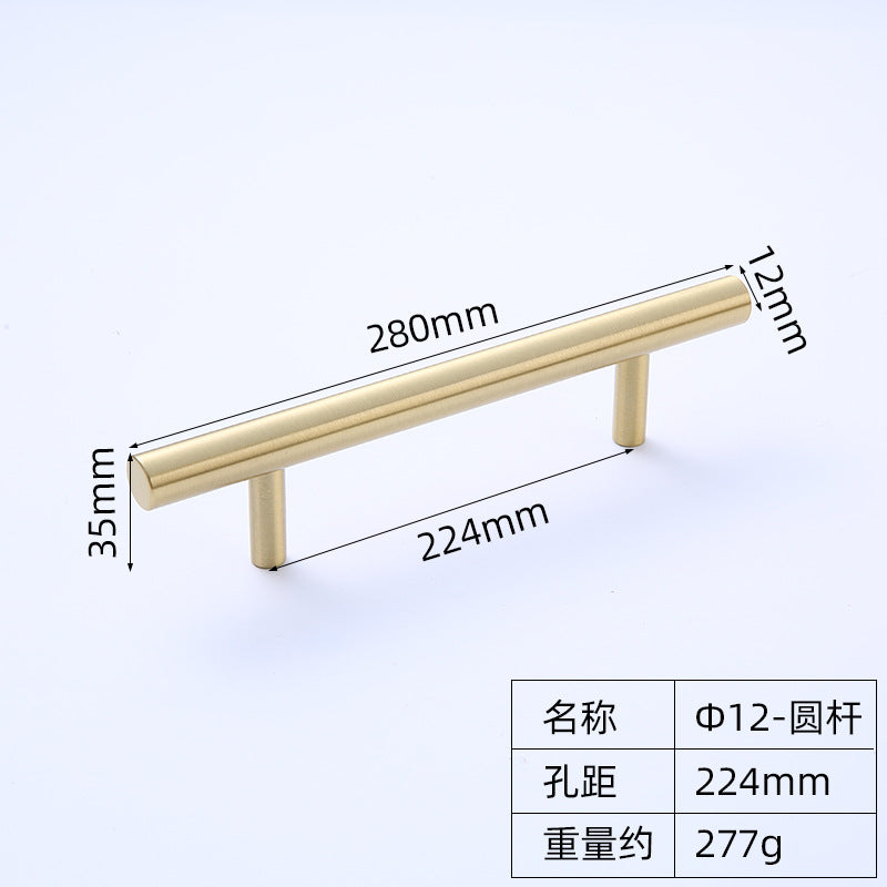 Handle drawer single hole copper handle