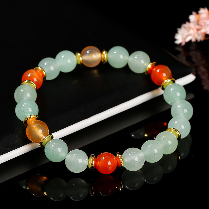 Natural green Dongling jade agate mixed bracelet