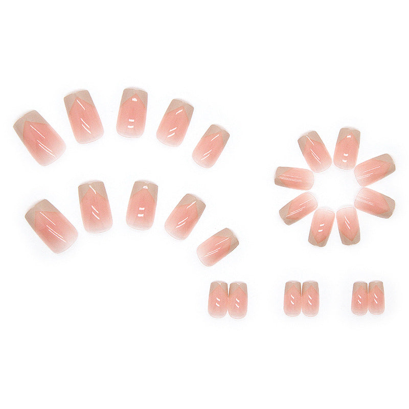 Pink Transparent Simple Wearable Nail Stickers