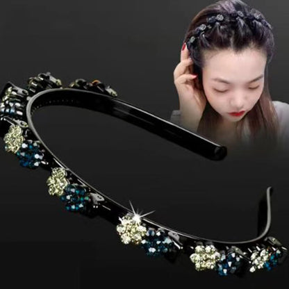 Plum blossom rhinestone broken hair headband