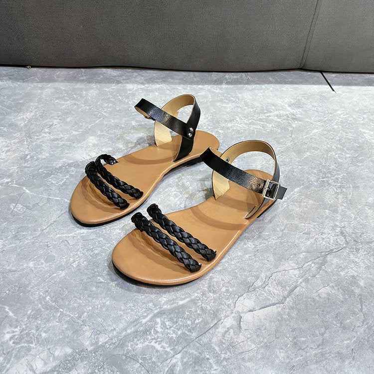 Flat-soled rubber flat-heeled sandals