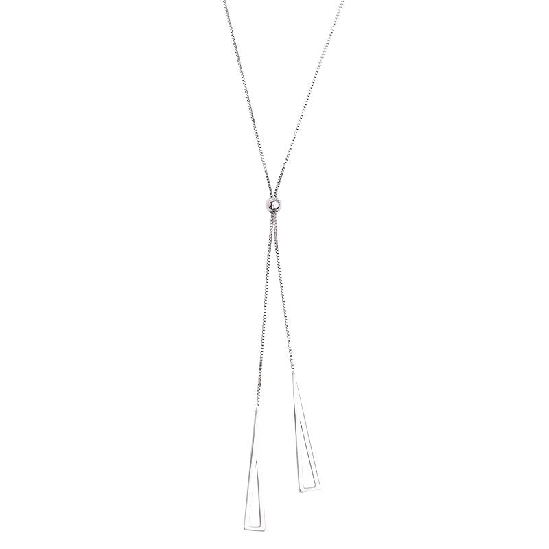 Geometric triangle pendant necklace