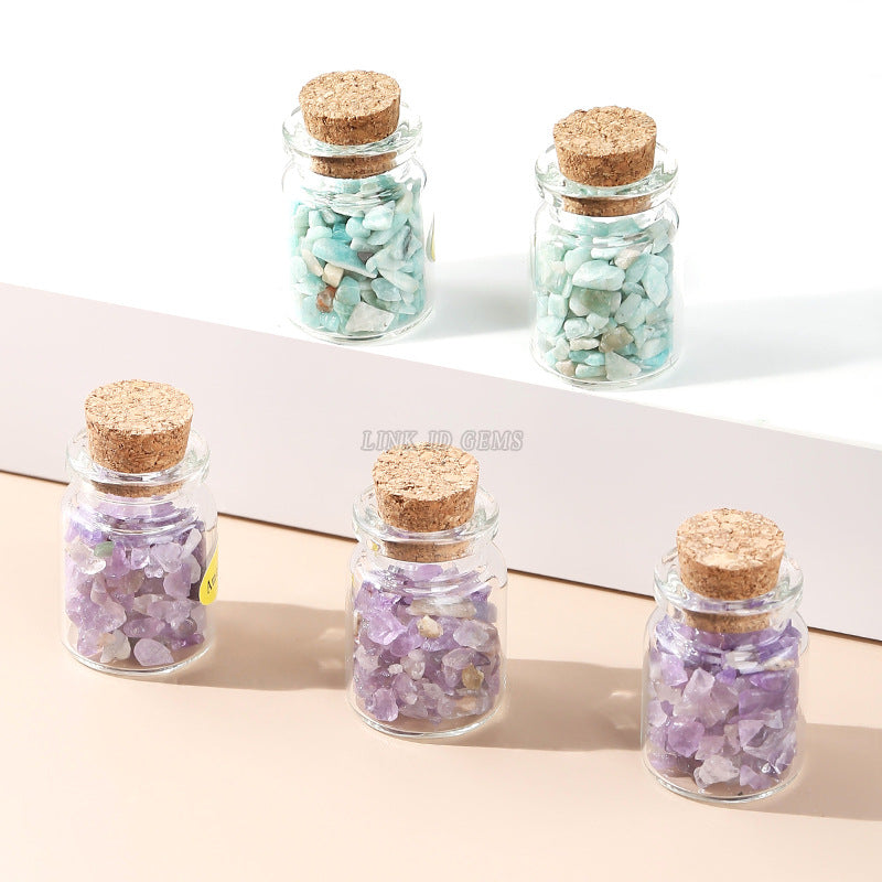 Natural crystal gravel wishing bottle