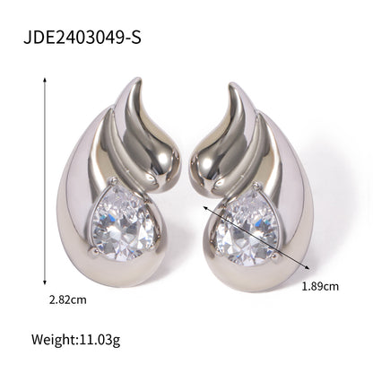 Double teardrop earrings with diamonds