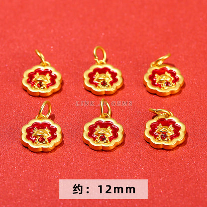 Ancient sand gold dragon year small accessories alloy