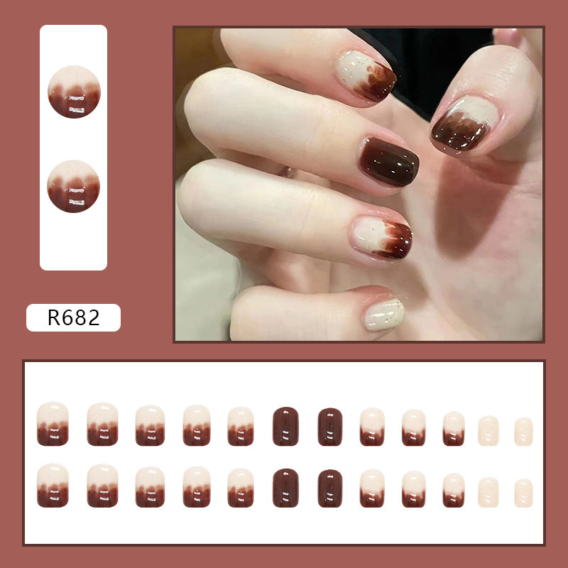 Autumn Amber Brown Caramel Nails