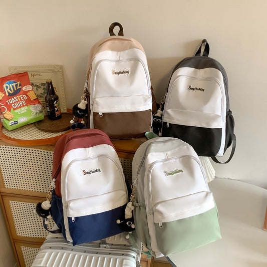 Colorblock Large Capacity Computer Backpack Backpack