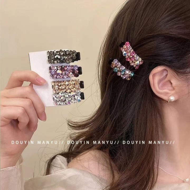 Color Rhinestone Side Clip Elegant Hair Claw