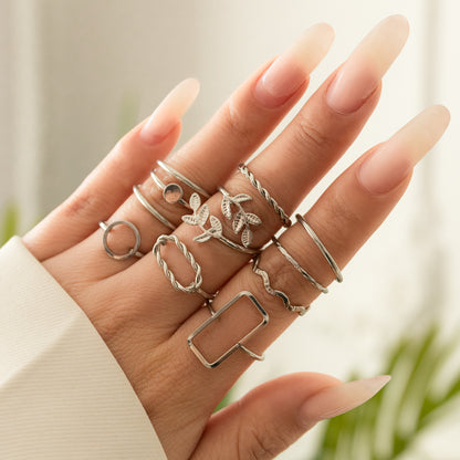 Metal Line Ring Set